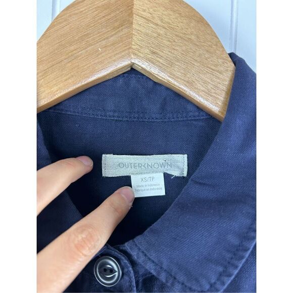 Outerknown SEA Suit Navy Jumpsuit Long Sleeve Button‎ Linen Blend Coveralls XS - Picture 4 of 13